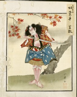 Leaf from Album of Actor Portraits, c. 1790-1810. Creator: Shorakusai (Japanese).