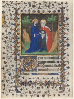 Leaves from a Book of Hours: The Visitation and Christ in Judgment, c. 1415. Creator: Boucicaut Master (French, Paris, active about 1410-25), workshop of.