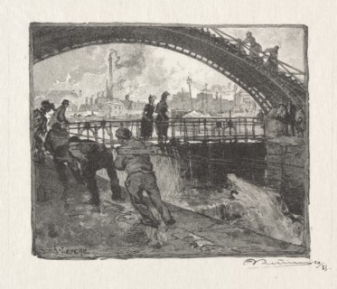 LEcluse du Canal St. Martin, 1890. Creator: Auguste Louis Lepère (French, 1849-1918).