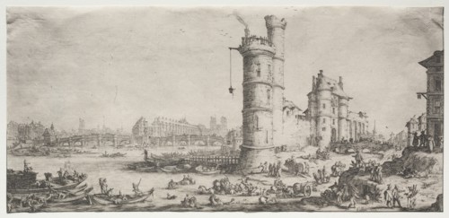 Les deux grandes vues de Paris: Vue du Pont Neuf, 1628-1630. Creator: Jacques Callot (French, 1592-1635).