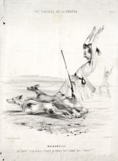 Les Plaisirs de la chasse: Maladresse, 1842. Creator: Alade Joseph Lorentz (French, 1813-after 1858).