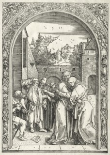Life of the Virgin: Joachim and Anna Embracing under the Golden Gate, 1504-1505. Creator: Albrecht Dürer (German, 1471-1528).
