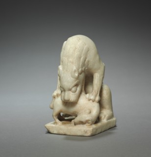 Lion Devouring a Lamb, early 700s. Creator: Unknown.