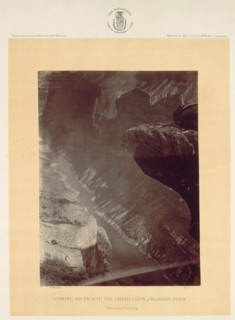 Looking South into the Grand Canyon, Colorado River, Sheavwitz, 1872. Creator: William H. Bell (American, 1830-1910).