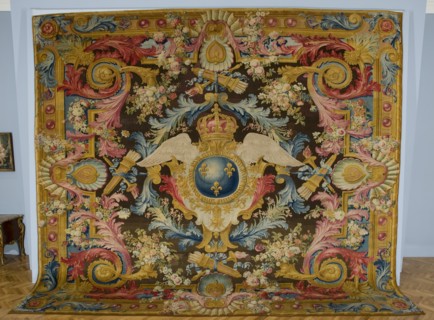 Louis XV Savonnerie Carpet with Royal Arms, c. 1740-1750. Creator: Royal Savonnerie Manufactory, Chaillot Workshops (French, est. 1627); Pierre Josse Perrot (French).