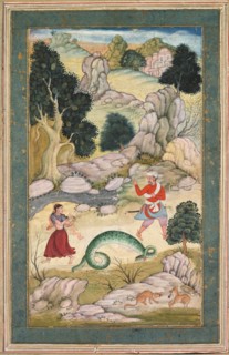 Lovers parting, page from a book of fables, c. 1590-95. Creator: Unknown.