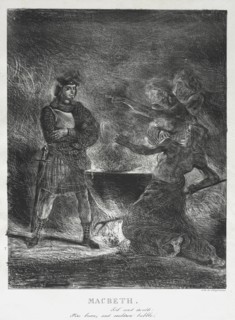 Macbeth Consulting the Witches, 1825. Creator: Eugène Delacroix (French, 1798-1863).