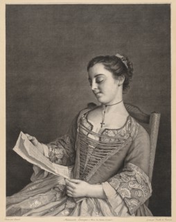 Mademoiselle Lavergne Reading. Creator: Jean Daulle (French, 1703-1763).