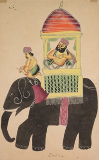 Mahant of Tarakeshwar Rides on an Elephant, 1800s. Creator: Unknown.