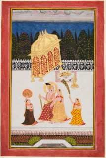 Maharana Ari Singh (c. 1761-73) and his consort on a terrace, c. 1761. Creator: Unknown.