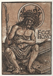 Man of Sorrows Seated on the Cross, c. 1522. Creator: Hans Weiditz (German, c. 1495-c. 1536).