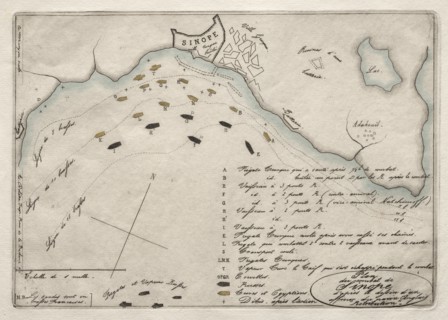 Map of the Battle of Sinope, 1853. Creator: Charles Meryon (French, 1821-1868).