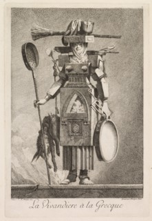Mascarade à la Grecque: La Vivandière à la Grecque (Plate 2), 1771. Creator: Benigno Bossi (Italian, 1727-1792); Ennemond-Alexander Petitot (French, 1727-1792).