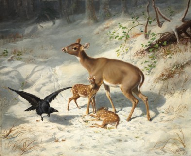 Maternal Solicitude, 1873. Creator: Arthur Fitzwilliam Tait (American, 1819-1905).