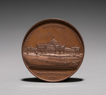 Medal: Commemorating the Centennial International Exhibition, 1876 (obverse), 1876. Creator: Unknown.