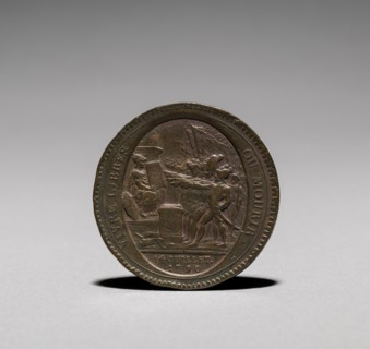 Medal: Five Sols issued by Monneron Brothers, Paris, 1792. Creator: Jules Dupré (French, 1811-1889).