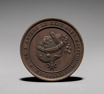 Medal: Gustaf Wappers (reverse), 1800s. Creator: Unknown.