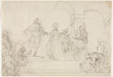 Meeting of Solomon and Queen of Sheba. Creator: Francesco Solimena (Italian, 1657-1747).