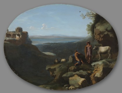 Mercury and Argus in a Landscape, c. 1635. Creator: Dirck van der Lisse (Dutch, 1669).