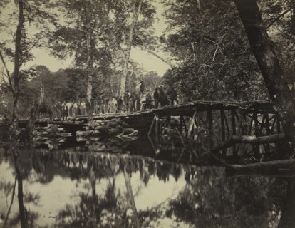 Military Bridge, Across the Chickahominy, Virginia, 1862. Creator: David B. Woodbury (American, 1866).