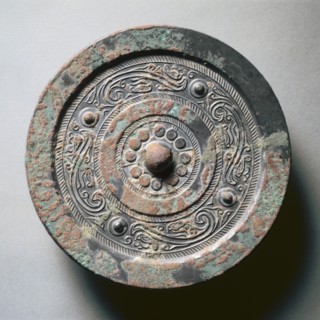 Mirror with Four Nipples, Quasi-Dragons, and Birds, late 3rd Century BC - early 1st Century. Creator: Unknown.