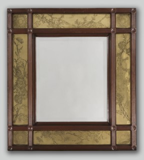Mirror with Ornamented Frame, 1886. Creator: M. Louise McLaughlin (American, 1847-1939).