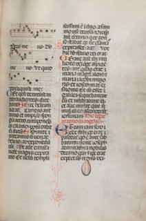 Missale: Fol. 129: contains music for "Hely Hely Lama etc." within St. Mattion Passion, 1469. Creator: Bartolommeo Caporali (Italian, c. 1420-1503).