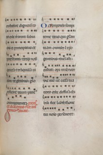 Missale: Fol. 146: Music for various prayers..., 1469. Creator: Bartolommeo Caporali (Italian, c. 1420-1503).