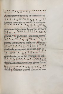 Missale: Fol. 157: Music for "Exultet", 1469. Creator: Bartolommeo Caporali (Italian, c. 1420-1503).