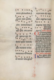 Missale: Fol. 179v: Music for various ordinary prayers, 1469. Creator: Bartolommeo Caporali (Italian, c. 1420-1503).