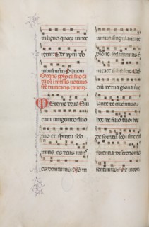 Missale: Fol. 182v: Music for various ordinary prayers, 1469. Creator: Bartolommeo Caporali (Italian, c. 1420-1503).