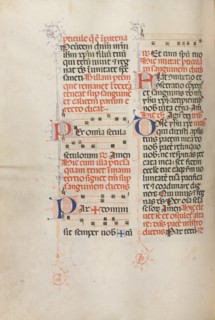 Missale: Fol. 190v: Music for various prayers, 1469. Creator: Bartolommeo Caporali (Italian, c. 1420-1503).