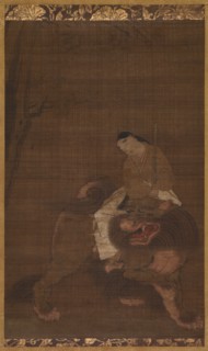 Monju as a Child Riding on a Lion, 1392-1573. Creator: Unknown.