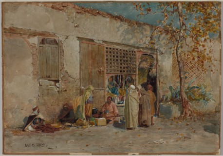Moroccan Scene, c. 1871. Creator: Louis Comfort Tiffany (American, 1848-1933).