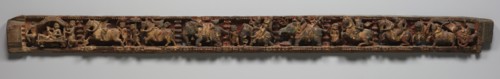Narrative Frieze: Procession with Dignitary in a Palanquin Architrave from a Jain Temple, 1500s-1600 Creator: Unknown.