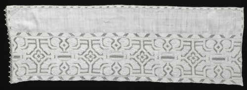 Needlepoint (Cutwork) and Bobbin Lace Panel, late 16th century. Creator: Unknown.