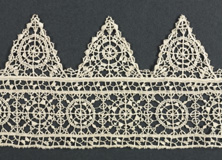 Needlepoint (Reticella) Lace Insertion and Edging, 16th century. Creator: Unknown.