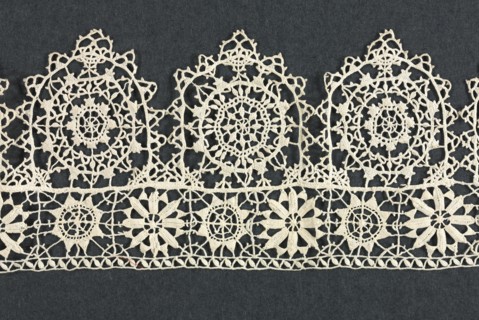 Needlepoint (Reticella) Lace Insertion and Edging, second half of 16th century. Creator: Unknown.
