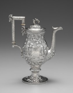 Neo-Rococo Coffee Pot, c. 1840. Creator: Samuel Kirk (American, 1793-1872).