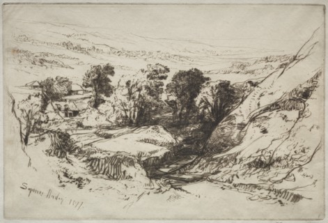 Nine Barrow Down, 1877. Creator: Francis Seymour Haden (British, 1818-1910).