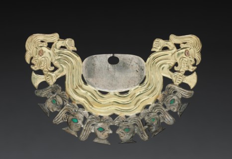 Nose Ornament with Decapitators and Human Heads, c. 100-300. Creator: Unknown.