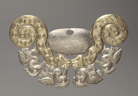 Nose Ornament with Serpents and Long-necked Birds, c. 100-300. Creator: Unknown.