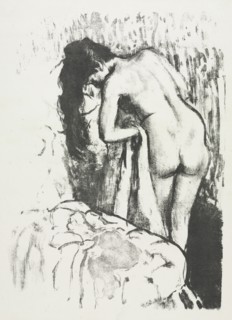 Nude Woman Standing, Drying Herself, 1891-1892. Creator: Edgar Degas (French, 1834-1917).