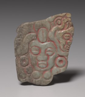 Offering Group: Plaque with Frontal and Profile Faces, 800-1200(?). Creator: Unknown.