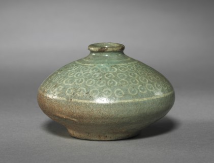 Oil Bottle with Inlaid Dots Design, 1200s-1300s. Creator: Unknown.