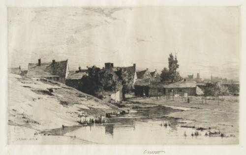 Old Houses near Bruges, 1884-1888. Creator: Charles Adams Platt (American, 1861-1933).
