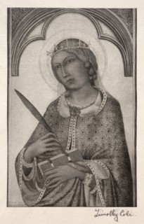 Old Italian Masters: St. Catherine of Alexandria, 1888-1892. Creator: Timothy Cole (American, 1852-1931).