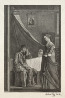 Old Italian Masters: St. Ursula with her Father, 1888-1892. Creator: Timothy Cole (American, 1852-1931).