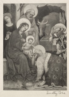 Old Italian Masters: The Adoration of the Magi, 1887. Creator: Timothy Cole (American, 1852-1931).