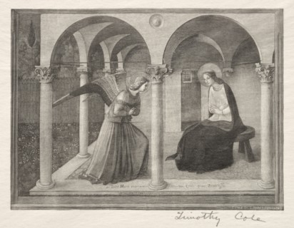 Old Italian Masters: The Annunciation, 1888-1892. Creator: Timothy Cole (American, 1852-1931).